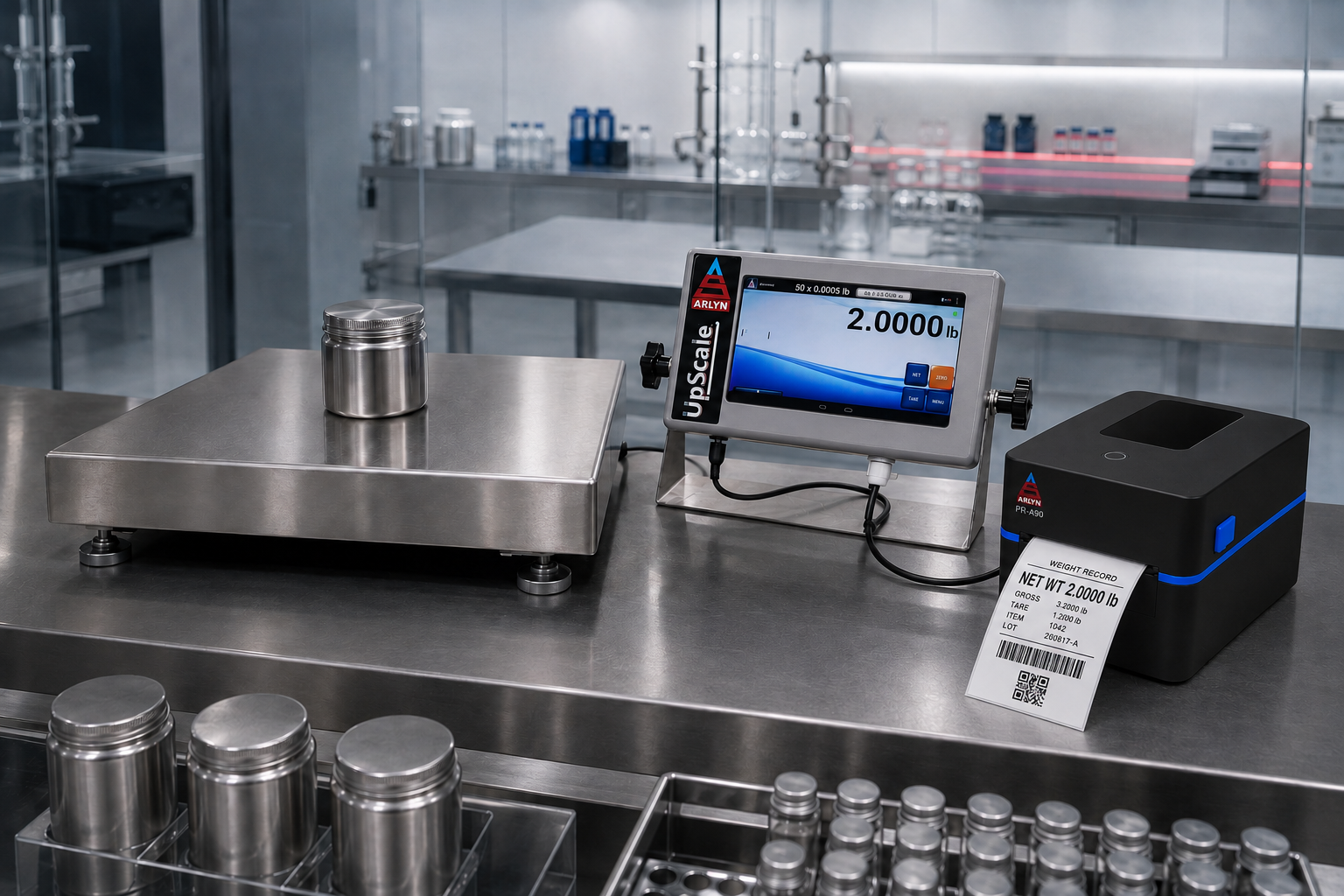 Arlyn PR-A90 and UpScale scale supporting sample identification in a laboratory workflow